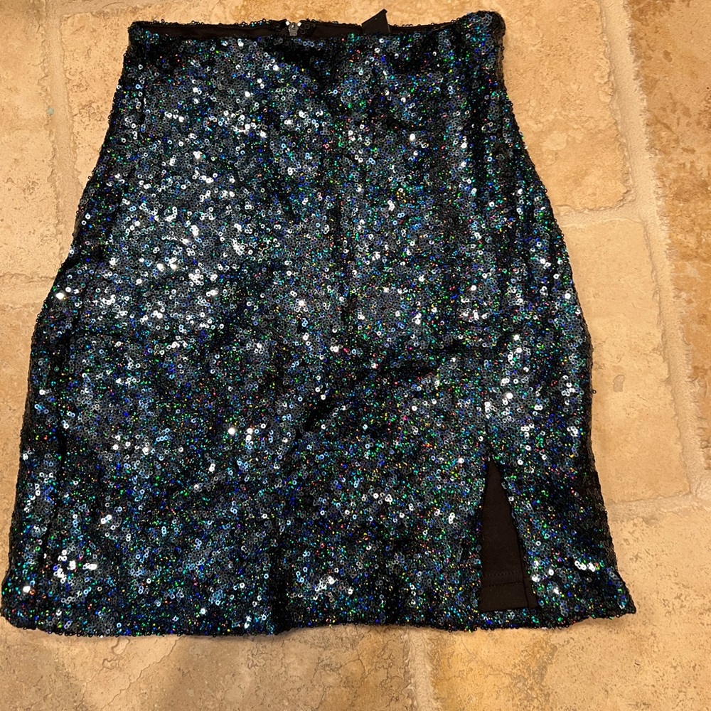 Blue Sequin Skirt